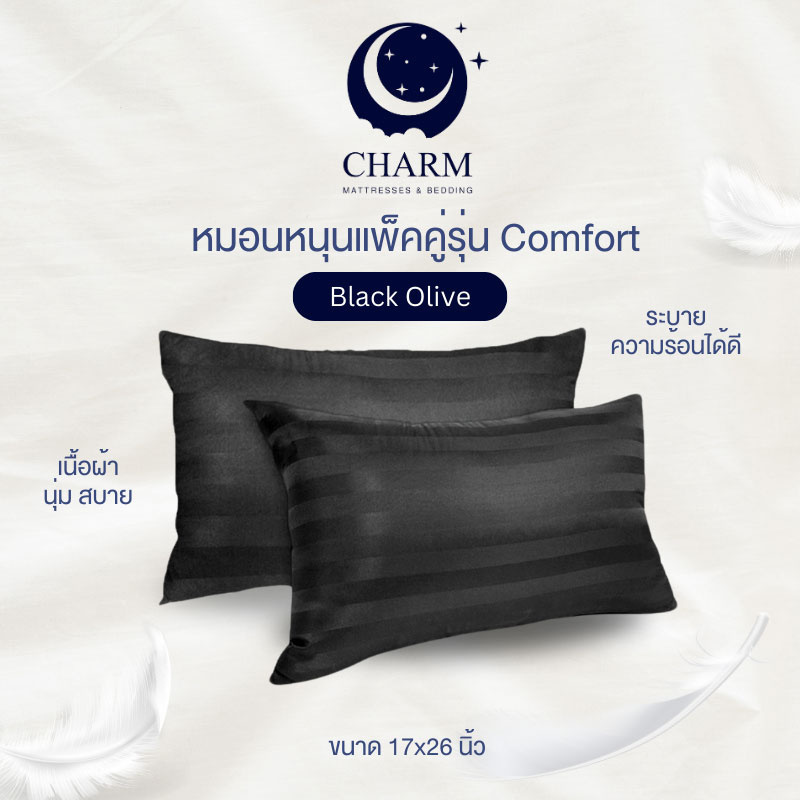 Charm หมอนหนุนแพ็คคู่รุ่น Comfort