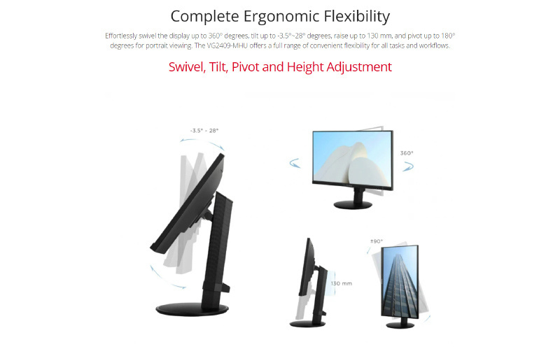 ViewSonic จอคอมพิวเตอร์ 23.6 นิ้ว รุ่น VG2409-MHU