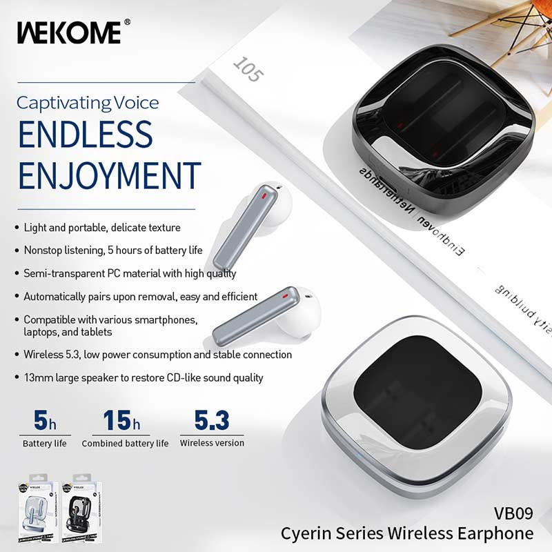 Wekome หูฟังบลูทูธแบบ True Wireless รุ่น VB09