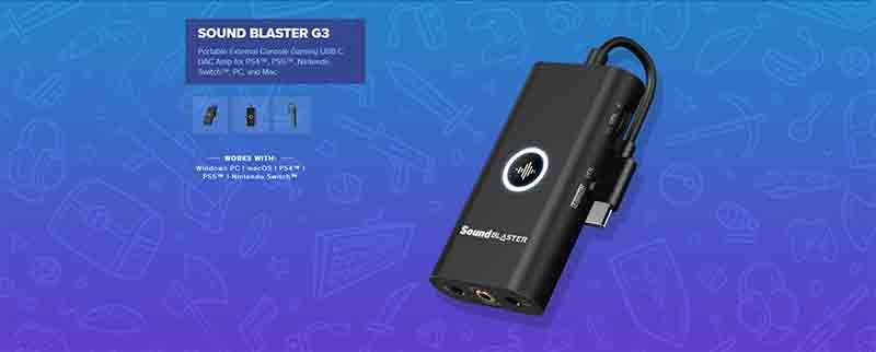 CREATIVE ซาวน์การ์ด USB-C Sound Blaster G3