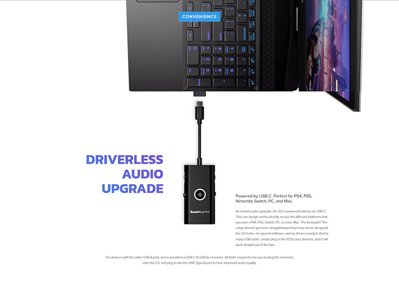 CREATIVE ซาวน์การ์ด USB-C Sound Blaster G3