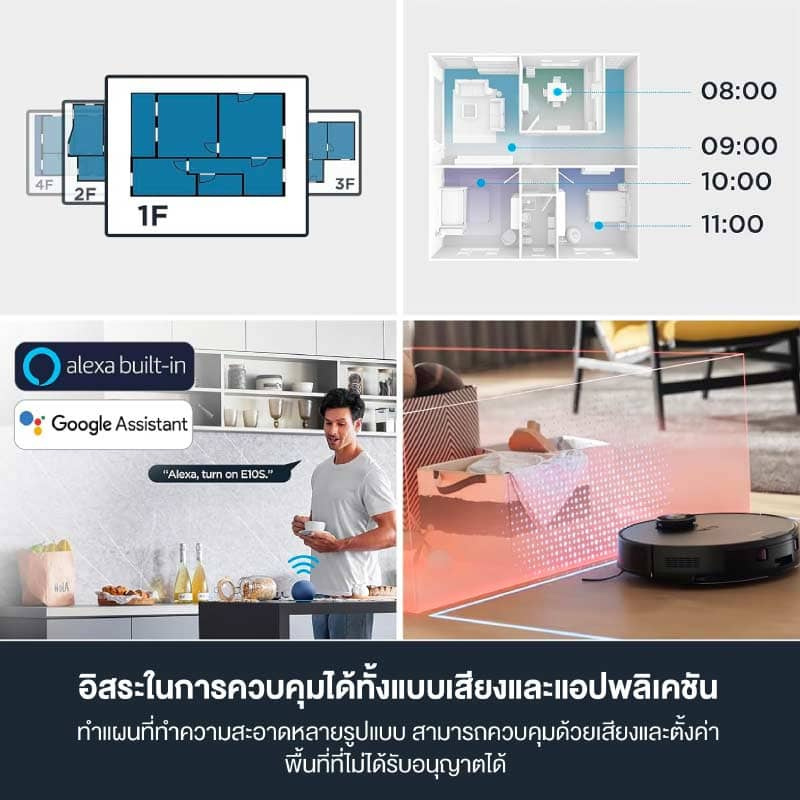 AUTOBOTx Eureka หุ่นยนต์ดูดฝุ่น ถูพื้น Smart Dock 4.0 รุ่น E10S