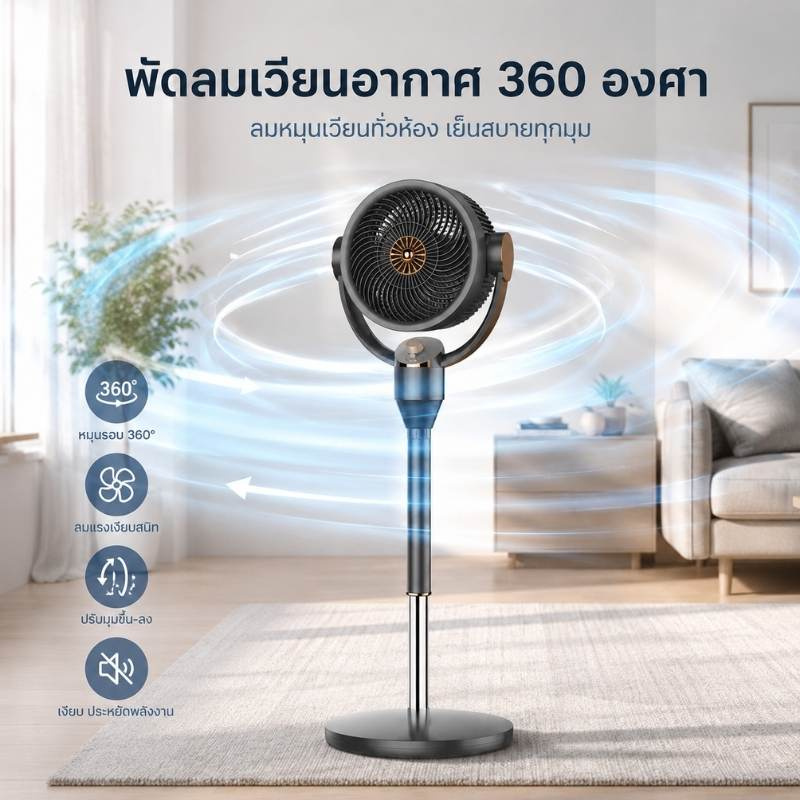 Meier พัดลมปรับระดับ 360 องศา 8.4นิ้ว รุ่น ME-SF-56