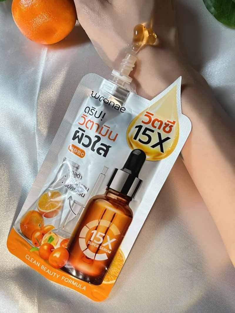 Woonae เซรั่มวิตซีเข้มข้น Vit C Serum 50กรัม (6ซอง) title =Woonae เซรั่มวิตซีเข้มข้น Vit C Serum 50กรัม (6ซอง)