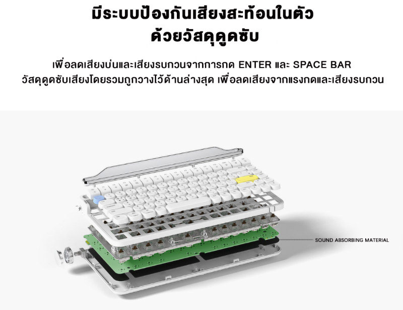 ACTTO คีย์บอร์ดบลูทูธ แมคคานิคอล B703 Single Blacklight