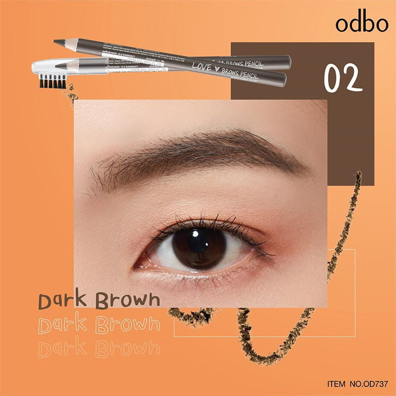 Odbo ดินสอเขียนคิ้ว Love Brows Pencil OD737 1.3 กรัม