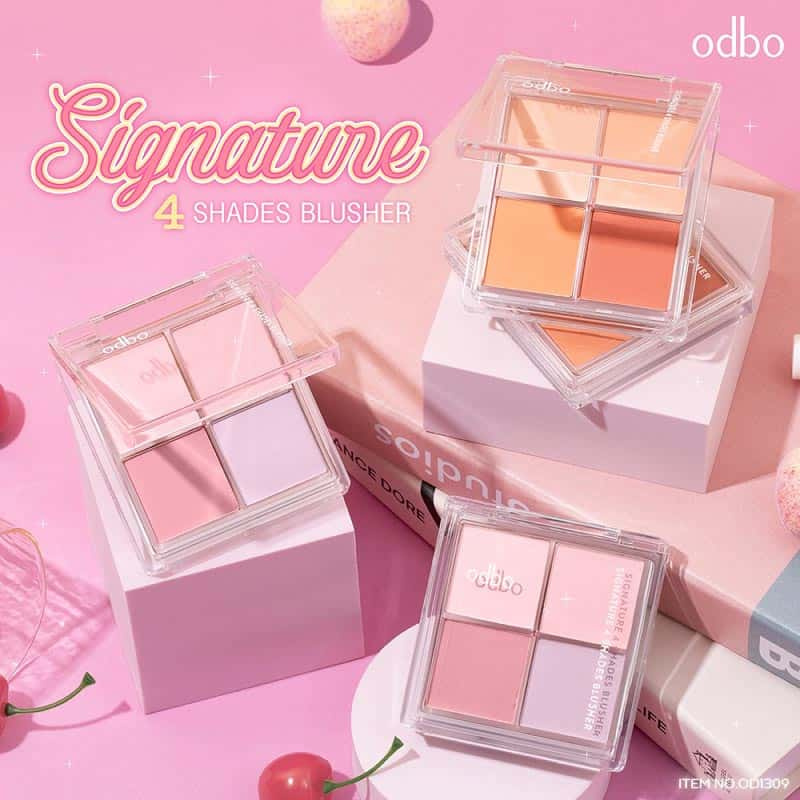 Odbo บลัชออน Signature 4 Shades Blusher OD1309 10 กรัม