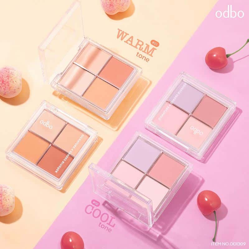 Odbo บลัชออน Signature 4 Shades Blusher OD1309 10 กรัม