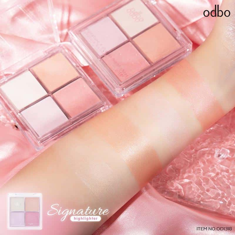 Odbo ไฮไลท์ Signature 4 Shades Highlighter OD1318 10 กรัม