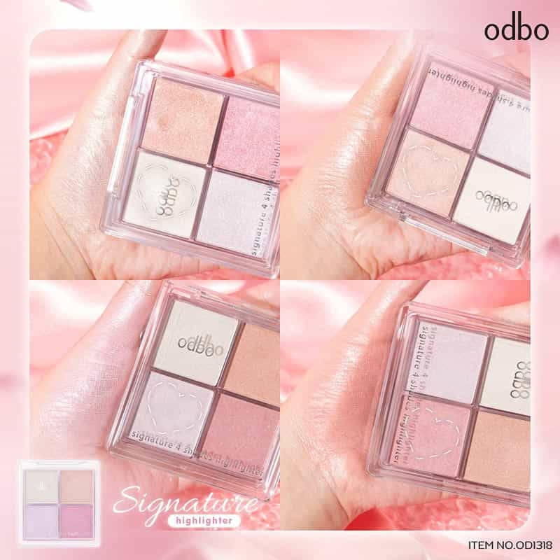 Odbo ไฮไลท์ Signature 4 Shades Highlighter OD1318 10 กรัม