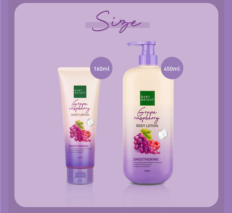 Baby Bright โลชั่นทาผิวกาย Grape Raspberry Body Lotion 160 มล.