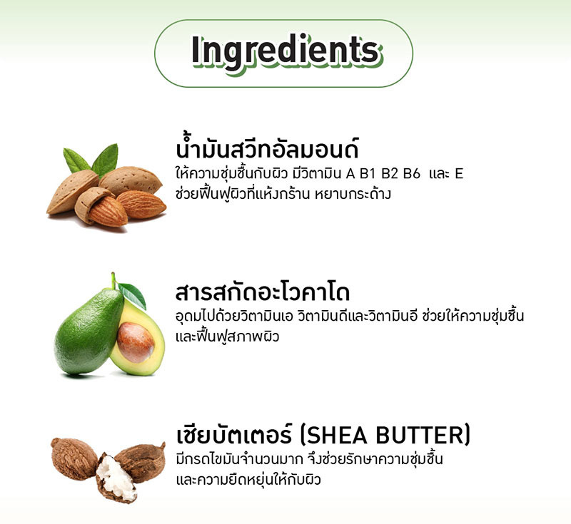 Baby Bright ครีมอาบน้ำ Almond Avocado Body Cleanser 450 มล.