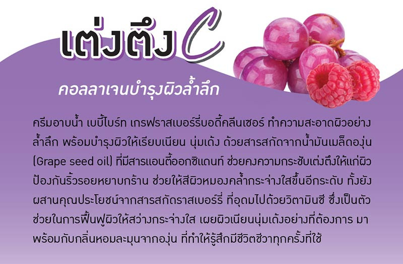 Baby Bright ครีมอาบน้ำ Grape Raspberry Body Cleanser 450 มล.