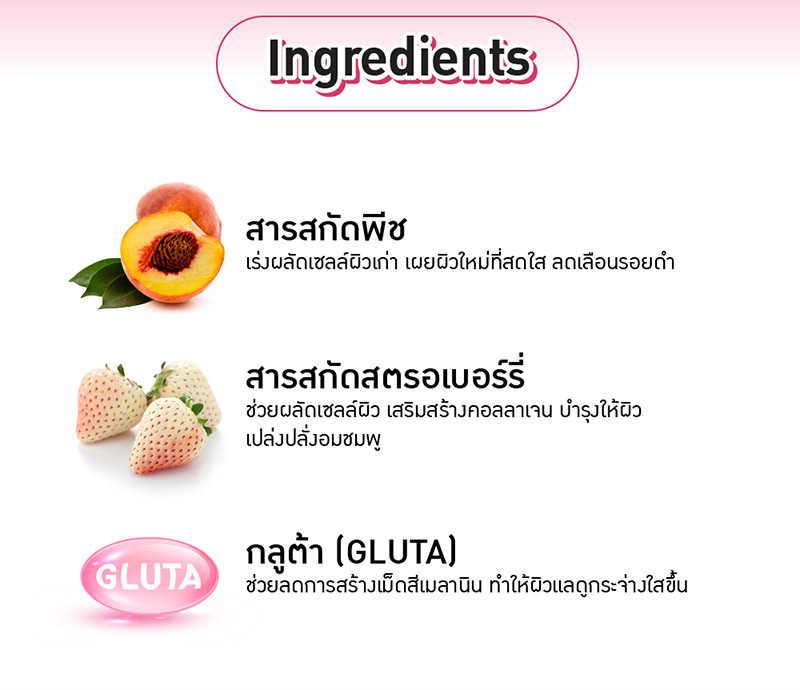 Baby Bright ครีมอาบน้ำ Peach Strawberry Body Cleanser 450 มล.