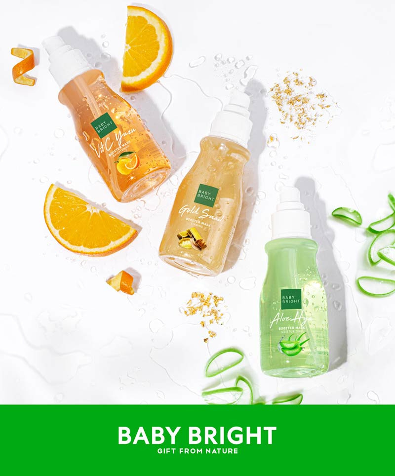 Baby Bright มาสก์บูสพลังผิว สูตรชุ่มชื่น Booster Mask Aloe Hya 140 มล.