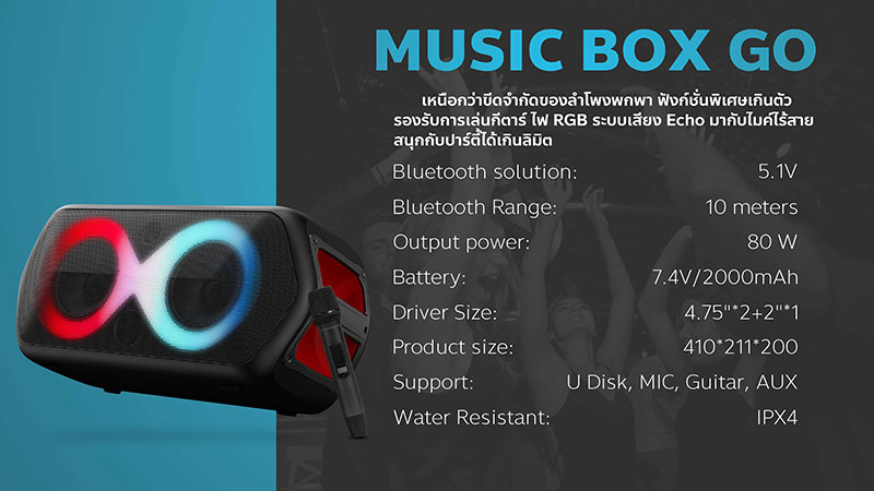 Monster ลำโพงบลูทูธพกพา รุ่น Musicbox Go