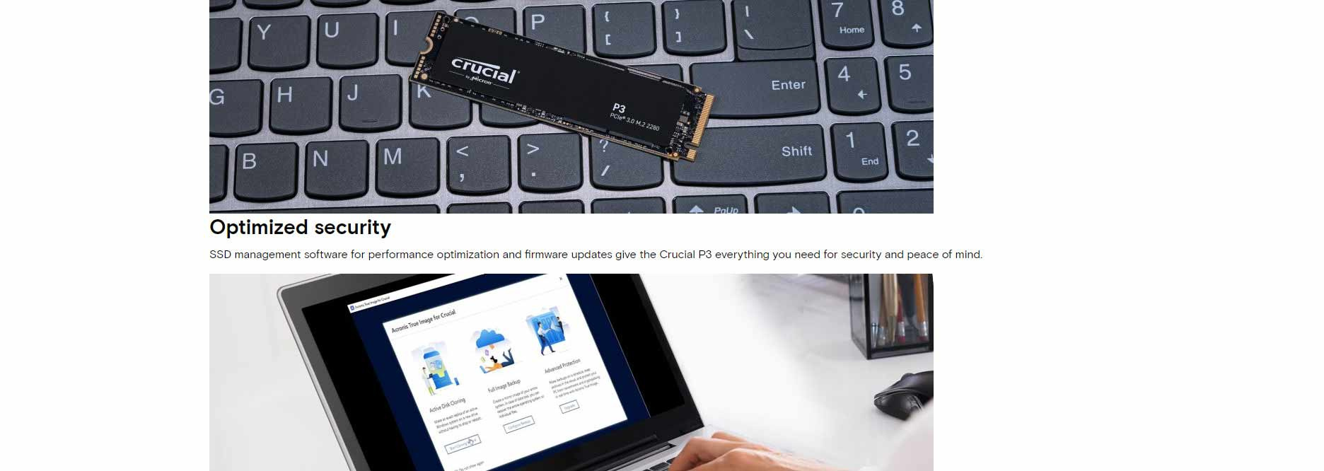 Crucial SSD PCIe M.2 รุ่น P3 500GB