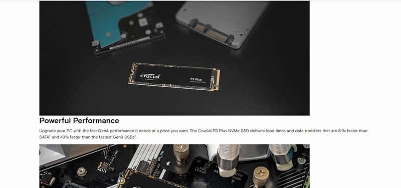 Crucial SSD PCIe M.2 รุ่น P3 Plus 500GB