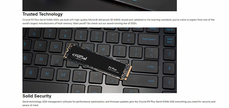 Crucial SSD PCIe M.2 รุ่น P3 Plus 500GB