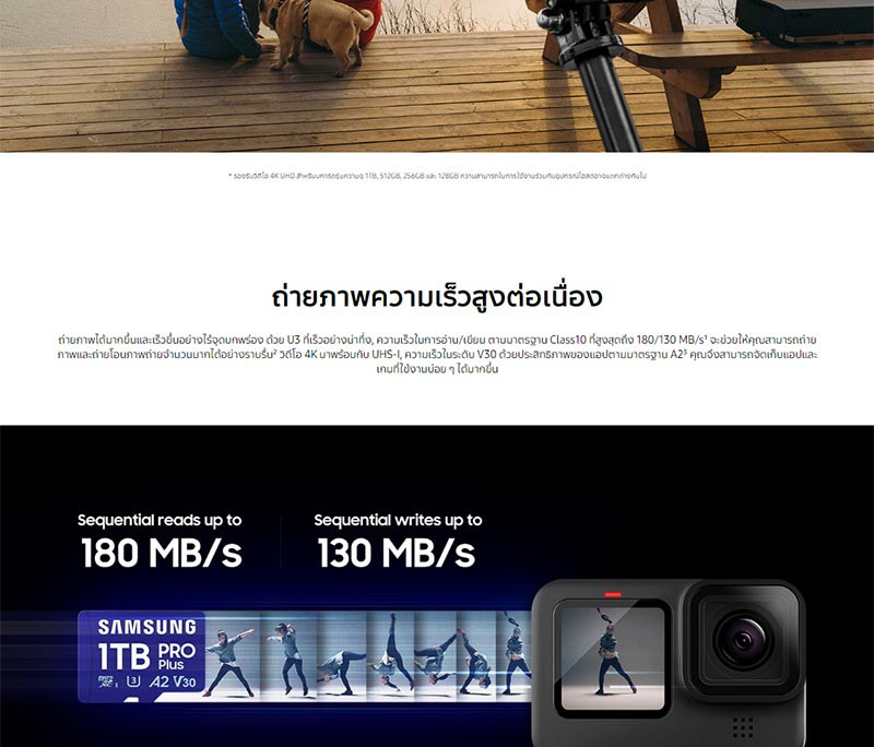 Samsung การ์ด microSDXC UHS-I U3 PRO Plus 256GB