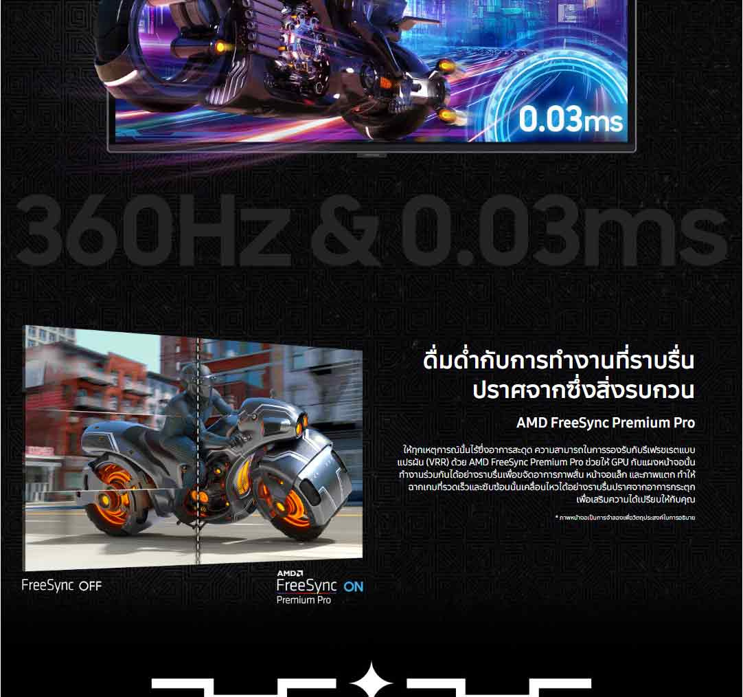 Samsung จอคอมพิวเตอร์เกม 27 นิ้ว Odyssey OLED G6 G60SD 360Hz