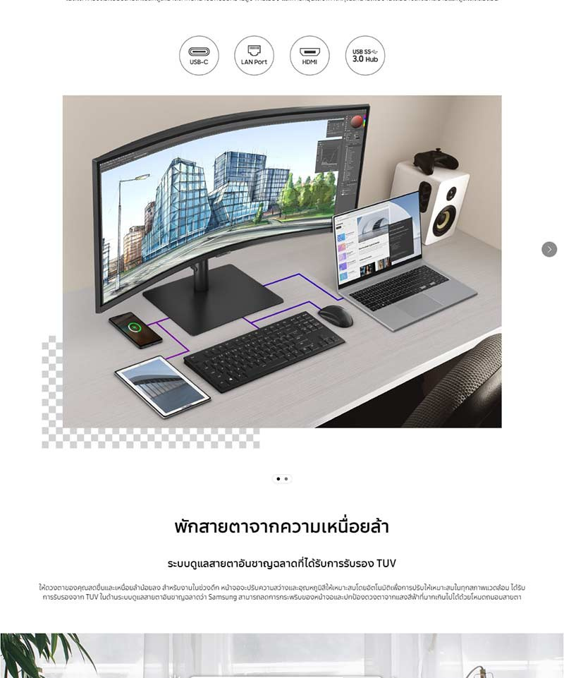 Samsung จอคอมพิวเตอร์ 34 นิ้ว Viewfinity S6 S65VC WQHD