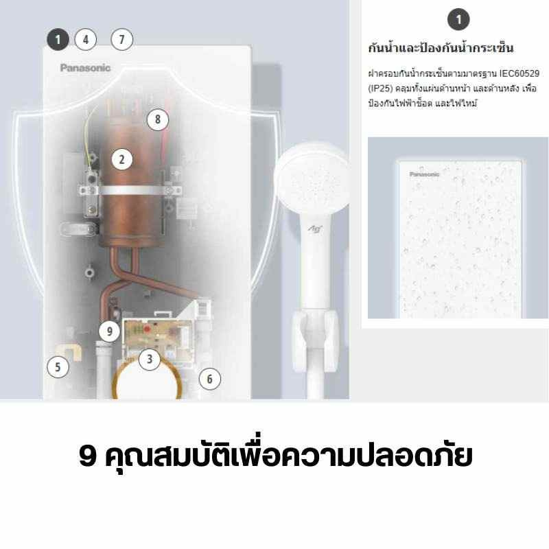 Panasonic เครื่องทำน้ำอุ่น 3500 วัตต์ รุ่น DH-3VL1TW