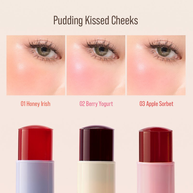 Merrezca บลัชออน Pudding Kissed Cheeks Blush Stick