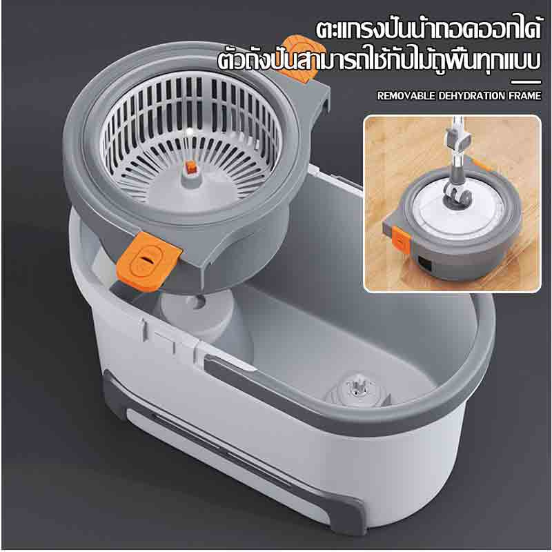 ALLSKING ชุดถังปั่น Spin Mop ทรงกลมพร้อมผ้า