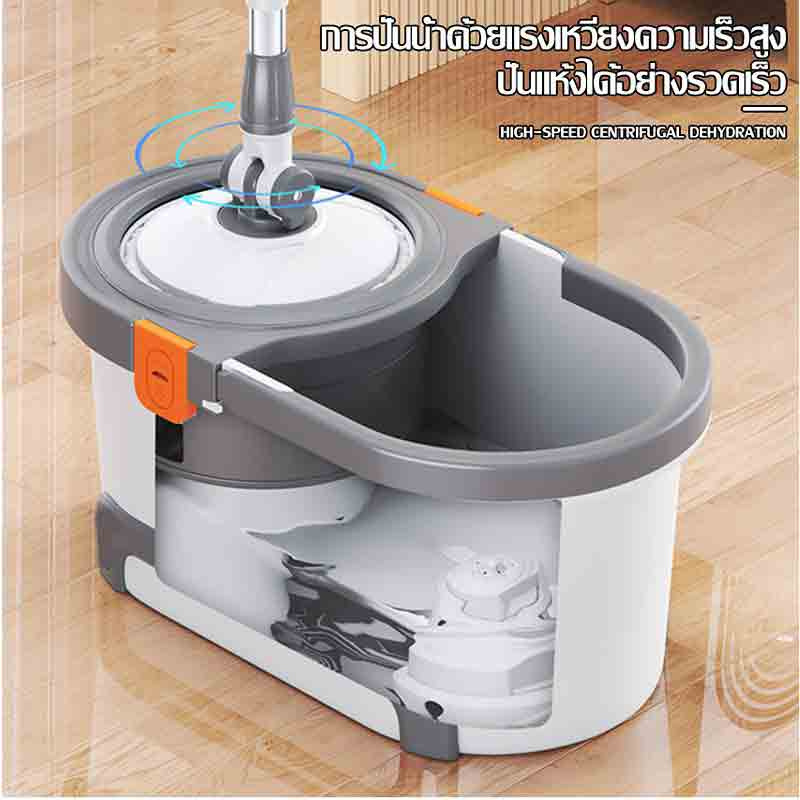 ALLSKING ชุดถังปั่น Spin Mop ทรงกลมพร้อมผ้า