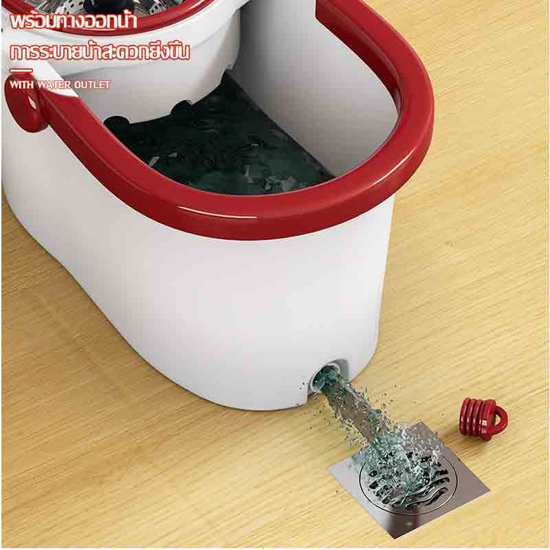 ALLSKING ชุดถังปั่น Spin Mop ทรงกลมพร้อมผ้า