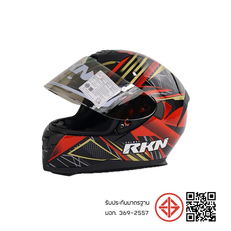 RKN หมวกกันน็อคเต็มใบปิดคาง รุ่น MAXIMIZE สีแดง