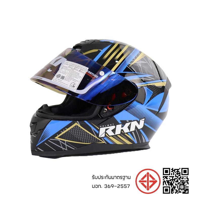 RKN หมวกกันน็อคเต็มใบปิดคาง รุ่น MAXIMIZE สีน้ำเงิน