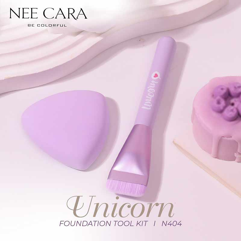 Nee Cara ชุดเซ็ทแปรงแต่งหน้า Unicorn Foundation Tool Kit N404 (2ชิ้น/ชุด)