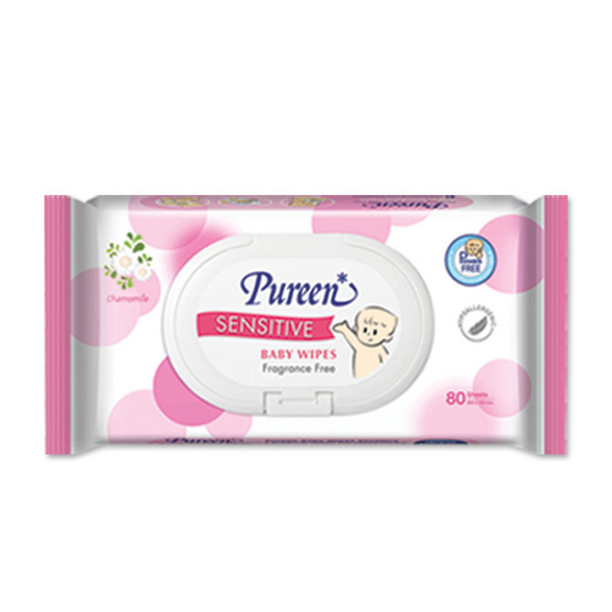 Pureen เพียวรีนผ้าเช็ดเซนซิทีฟ 80 แผ่น / ห่อ Pureen เพียวรีนผ้าเช็ดเซนซิทีฟ 80 แผ่น / ห่อ