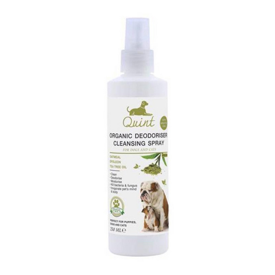 Quint สเปรย์ทำความสะอาดสำหรับสุนัขและแมว กลิ่นชาเขียว 250 ml. Quint สเปรย์ทำความสะอาดสำหรับสุนัขและแมว กลิ่นชาเขียว 250 ml.