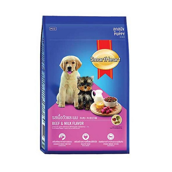Smart Heart อาหารลูกสุนัข รสเนื้อวัวและนม ขนาด 1.5 กก. Smart Heart อาหารลูกสุนัข รสเนื้อวัวและนม ขนาด 1.5 กก.