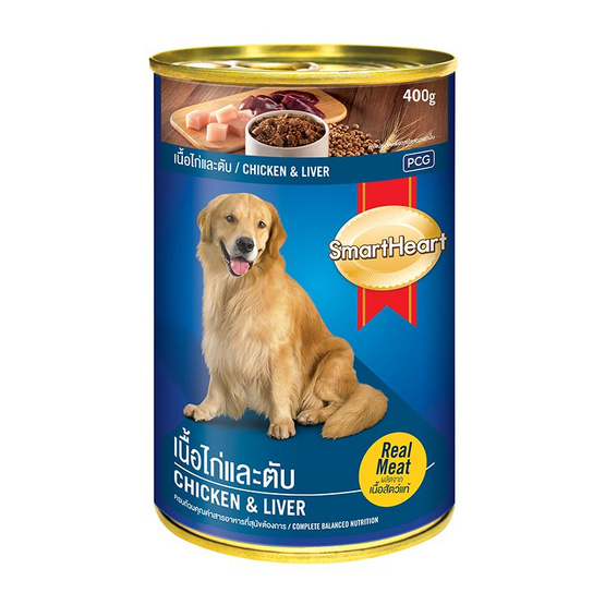 Smart Heart อาหารสุนัขกระป๋อง รสไก่และตับ ขนาด 400 ก. (4 กระป๋อง) Smart Heart อาหารสุนัขกระป๋อง รสไก่และตับ ขนาด 400 ก. (4 กระป๋อง)