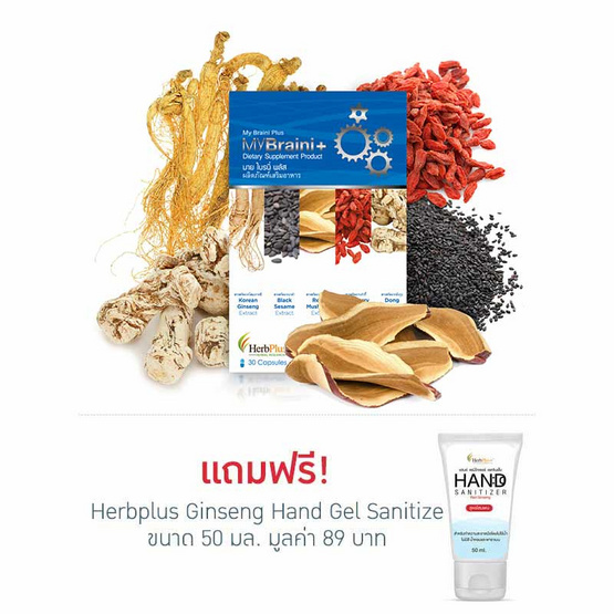 Herb Plus MyBraini (มาย ไบรนี่) สมุนไพรบำรุงสมอง 30 แคปซูล Herb Plus MyBraini (มาย ไบรนี่) สมุนไพรบำรุงสมอง 30 แคปซูล