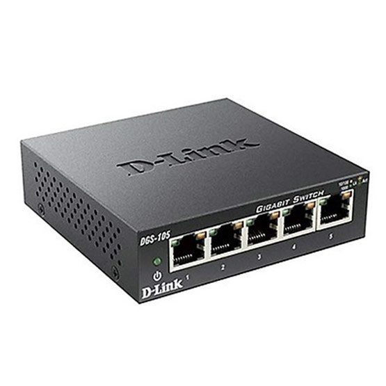 D-Link 5-port Unmanaged Gigabit Switch Metal Casing (DGS-105) D-Link 5-port Unmanaged Gigabit Switch Metal Casing (DGS-105)