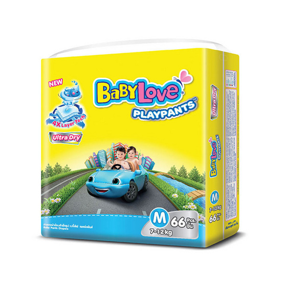 เบบี้เลิฟ เพลย์แพ้นส์ อัลตร้า ดราย ไซส์ M 66 ชิ้น x 4 แพ็ก (ยกลัง) เบบี้เลิฟ เพลย์แพ้นส์ อัลตร้า ดราย ไซส์ M 66 ชิ้น x 4 แพ็ก (ยกลัง)