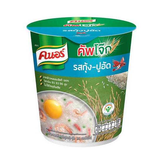 Knorr คนอร์ คัพโจ๊ก โจ๊กกึ่งสำเร็จรูป รสกุ้ง-ปูอัด (ถ้วย) ขนาด 35 g. (6 ชิ้น) Knorr คนอร์ คัพโจ๊ก โจ๊กกึ่งสำเร็จรูป รสกุ้ง-ปูอัด (ถ้วย) ขนาด 35 g. (6 ชิ้น)