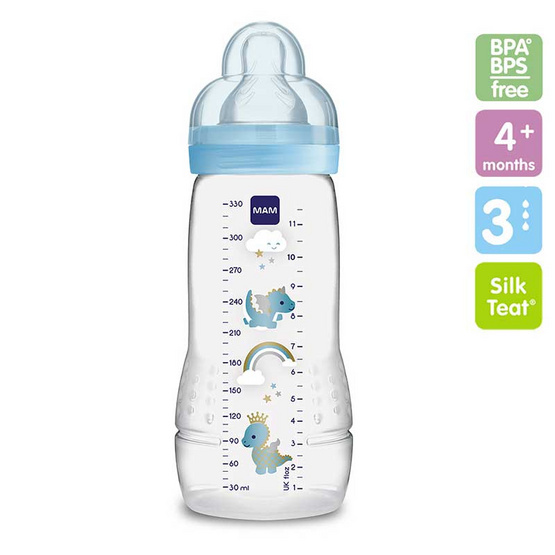 MAM ขวดนม11oz (จุกไซส์ 3) ฟ้า MAM ขวดนม11oz (จุกไซส์ 3) ฟ้า