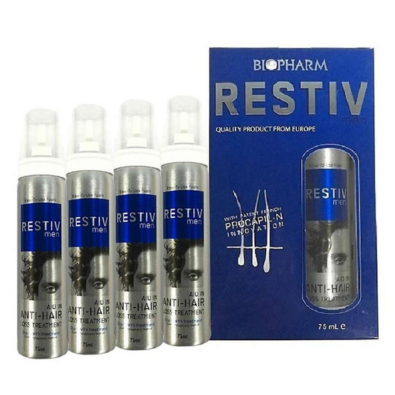 BIOPHARM RESTIV บำรุงเส้นผมและหนังศีรษะ ชนิดโฟม 75 มล. (แพ็ค 4 ขวด) BIOPHARM RESTIV บำรุงเส้นผมและหนังศีรษะ ชนิดโฟม 75 มล. (แพ็ค 4 ขวด)