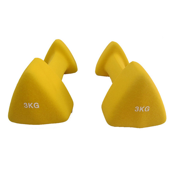 a bloom ดัมเบล ทรงสามเหลี่ยม น้ำหนัก 3 กก. 2 ชิ้น สีเหลือง (Neoprene Triangle Shape Dumbbell) a bloom ดัมเบล ทรงสามเหลี่ยม น้ำหนัก 3 กก. 2 ชิ้น สีเหลือง (Neoprene Triangle Shape Dumbbell)