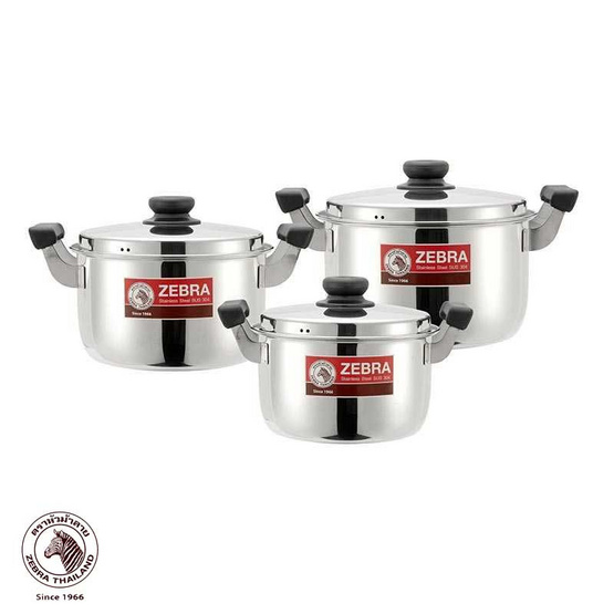 ZEBRA หม้อหุงต้มชุด20-24 ซม. หูC ZEBRA หม้อหุงต้มชุด20-24 ซม. หูC