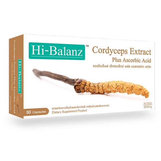 Hi-Balanz Cordyceps Extract Plus Ascobic Acid สารสกัดจากถั่งเฉ้า บรรจุ 30 แคปซูล Hi-Balanz Cordyceps Extract Plus Ascobic Acid สารสกัดจากถั่งเฉ้า บรรจุ 30 แคปซูล