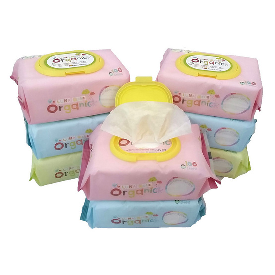 ผ้าเปียก LUNA BEBE Organic 100 แผ่น x 8 ชิ้น ผ้าเปียก LUNA BEBE Organic 100 แผ่น x 8 ชิ้น