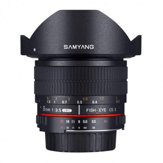 Samyang Lens 8mm fisheye / F3.5 Nikon AE CSII (Hood Detachable) Samyang Lens 8mm fisheye / F3.5 Nikon AE CSII (Hood Detachable)
