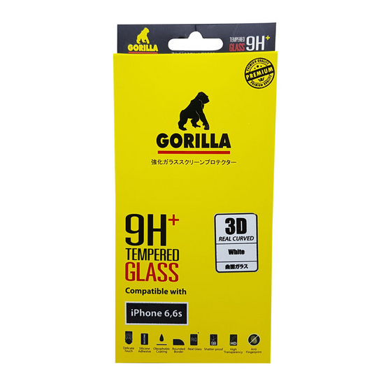 GORILLA 3D TRUE CLEAR TEMPERED GLASS iPhone 6 / 6s 3D (True clear) แข็งพิเศษ 9H+ GORILLA 3D TRUE CLEAR TEMPERED GLASS iPhone 6 / 6s 3D (True clear) แข็งพิเศษ 9H+